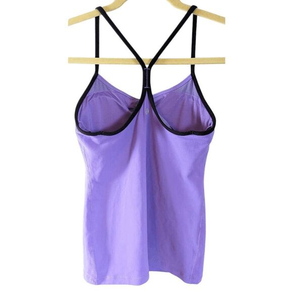 LULULEMON ATHLETICA Power Y Tank 'Luon in Power Purple/Black Size 6 - Picture 4 of 4